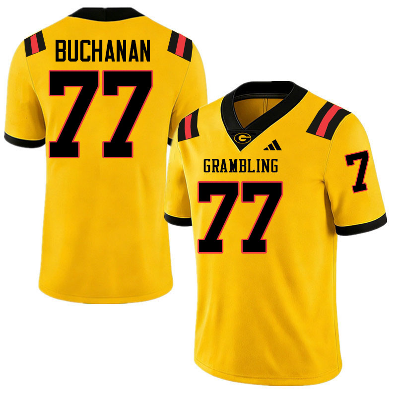 Grambling State Tigers #77 Buck Buchanan College Football Jerseys,Uniforms-Gold